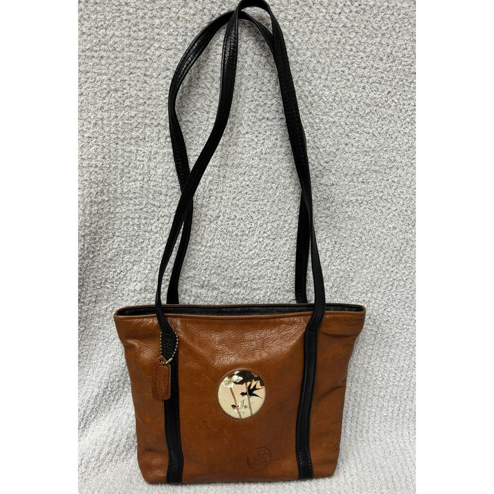 Pam Bronk Brown Leather Tote Shoulder Bag Purse #70773 - Picture 3 of 9